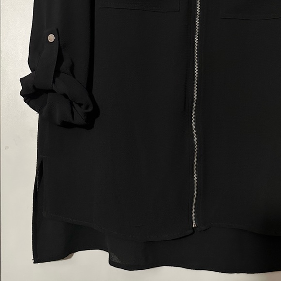 Michael Michael Kors Solid Zip-Up Top - Picture 3 of 7